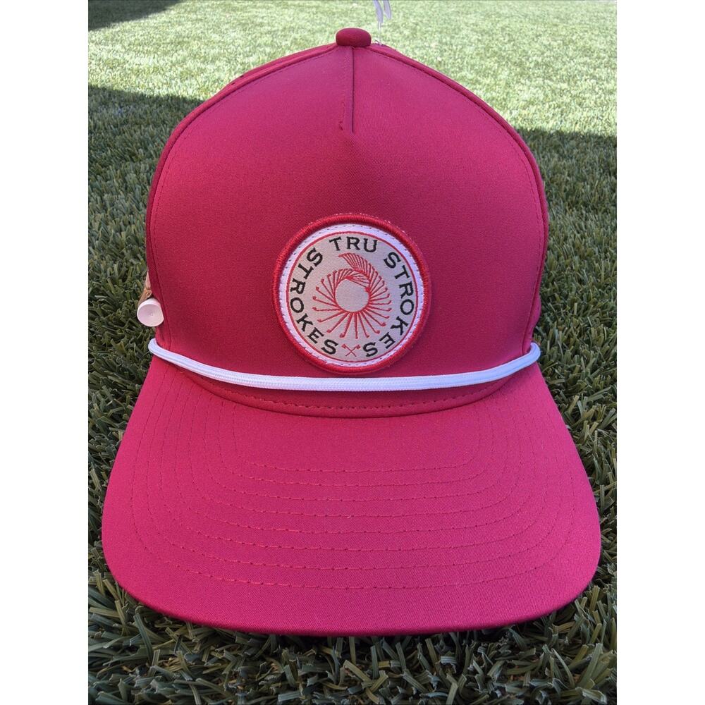 Men’s Golf Hat Tru Strokes New Fairway Fireball Red Hat Golf Tee Snap Back